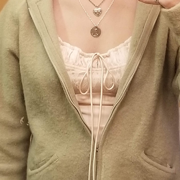 Light green wool zip up - Picture 2 of 4